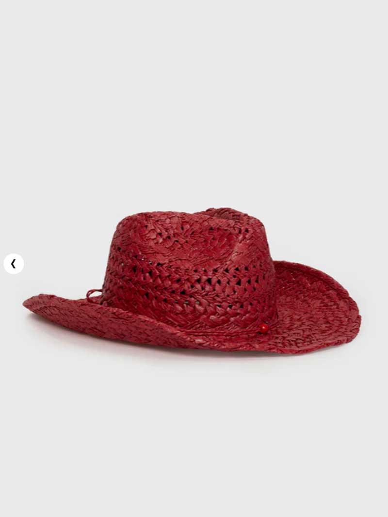 카우보이 모자 빨간색 손으로 그린 ​​여름 밀짚 모자  - Cowboy Hat Straw 리뷰 및 가격